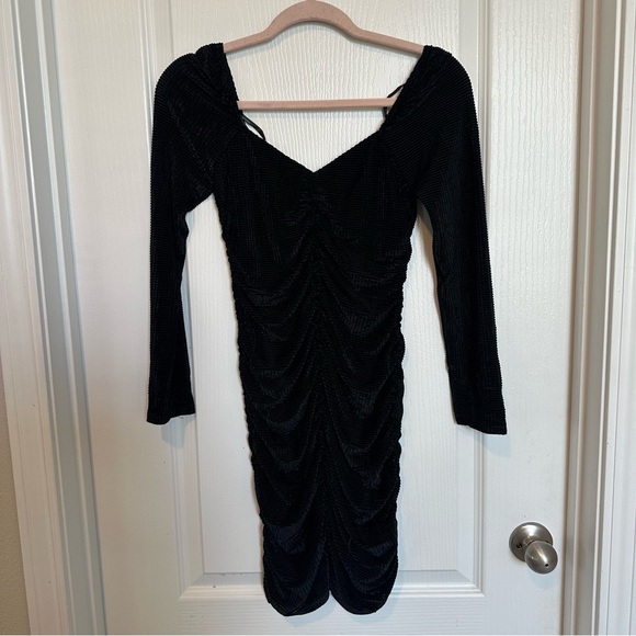 Minkpink | Chaima Black Ruched Mini Dress NWT - Picture 2 of 8